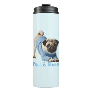 Termo Bichos y besos: Adorable diseño con tema de pug