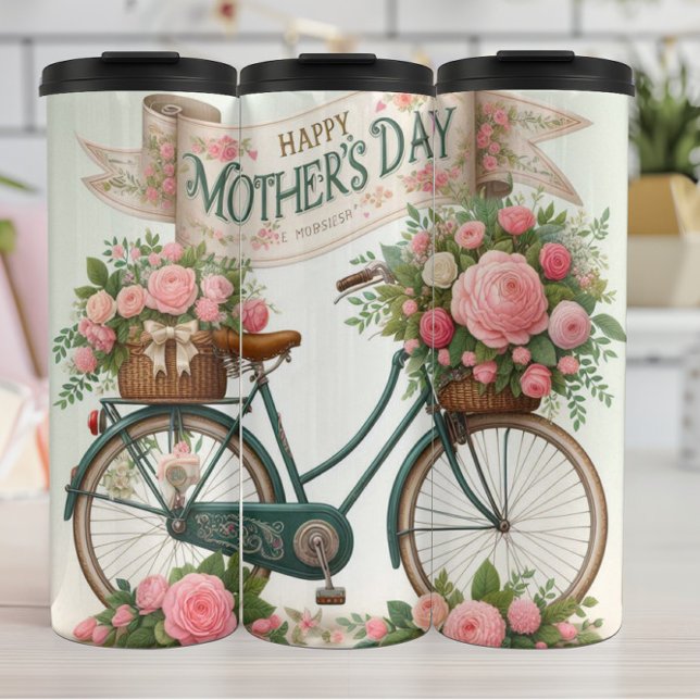 Termo Bicicleta de época: Rosas, encanto del Día de la M (Subido por el creador)