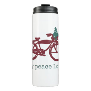 Termo Bicicleta del vintage con diseño del árbol de