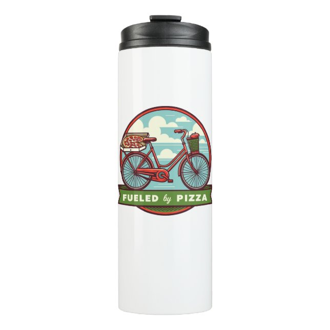 Termo Bicicleta impulsada por pizza (Anverso)