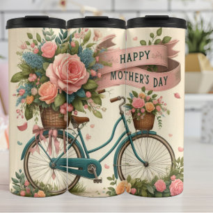 Termo Bicicleta Vintage: Día de la Madre Floral