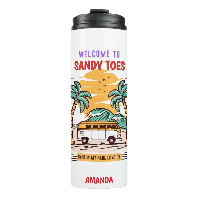 Termo Bienvenido a Sandy Toes Summer Beach  (Anverso)