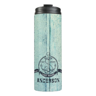 Termo Bienvenidos a Lake House Blue Wood