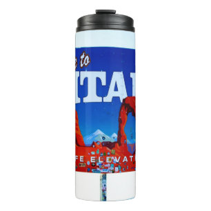 Termo Bienvenidos al Rótulo Utah