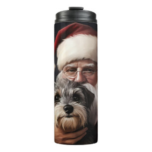 Termo Biewer Terrier con Santa Claus Navideño Festivo