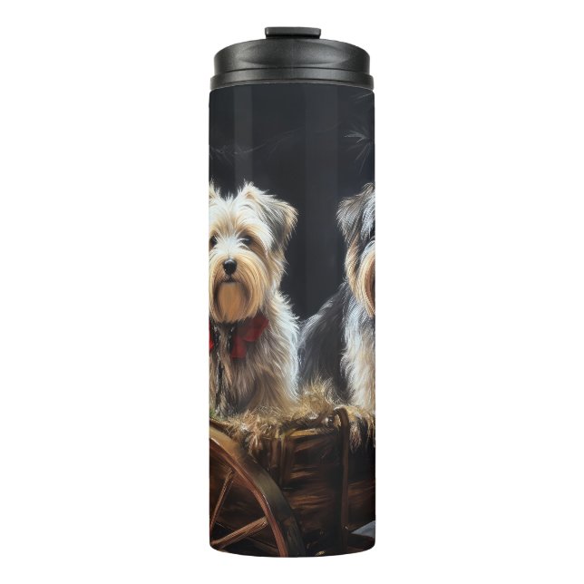 Termo Biewer Terrier Nevado Trineo Navidad Decoración (Anverso)