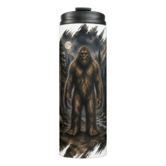 Termo Bigfoot iluminado por la luna suelto acuarela bosq