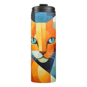 Termo Bigotes abstractos: gato naranja