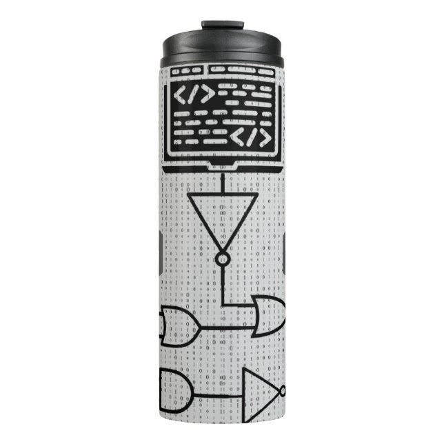 Termo Binary Code Thermal Tumbler – Modern Tech Design (Anverso)