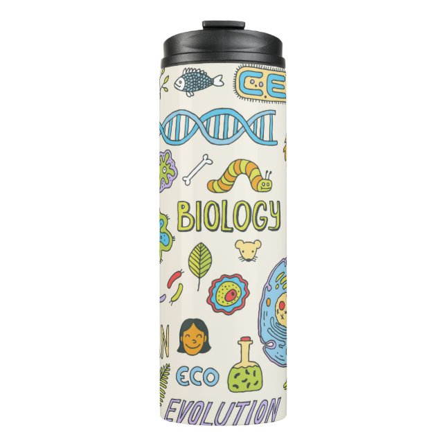 Termo Biología. Dibujado a mano. Ilustracion de época.  (Anverso)