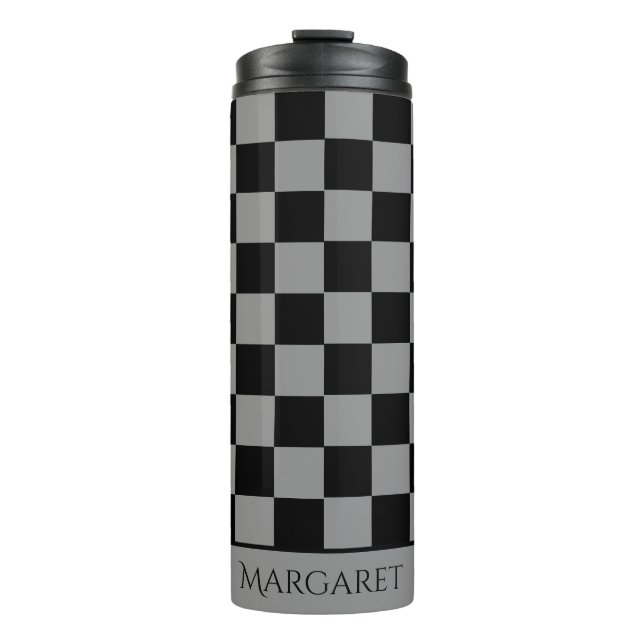 Termo black and gray checkered monogram name (Anverso)