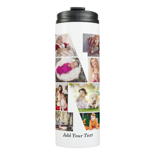 Termo Black and White Letter N Photo Collage (Anverso)