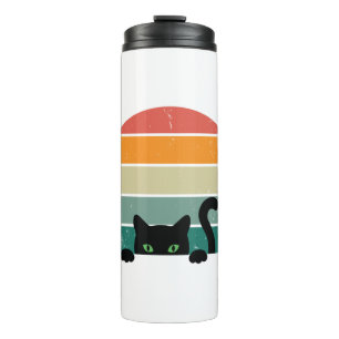Termo Black Cat Peeking Sunset Vintage 3
