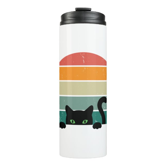Termo Black Cat Peeking Sunset Vintage 3 (Anverso)