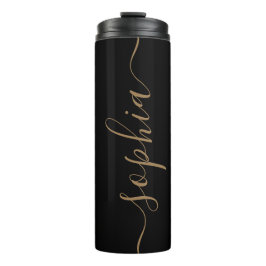 Termo Black Gold Script Custom Thermal Tumbler