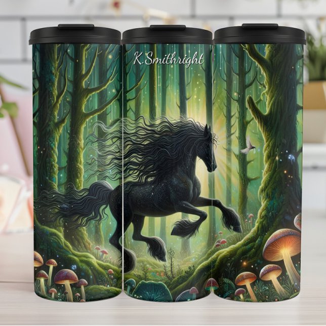 Termo Black Horse Enchanted Forest Mushrooms (Subido por el creador)