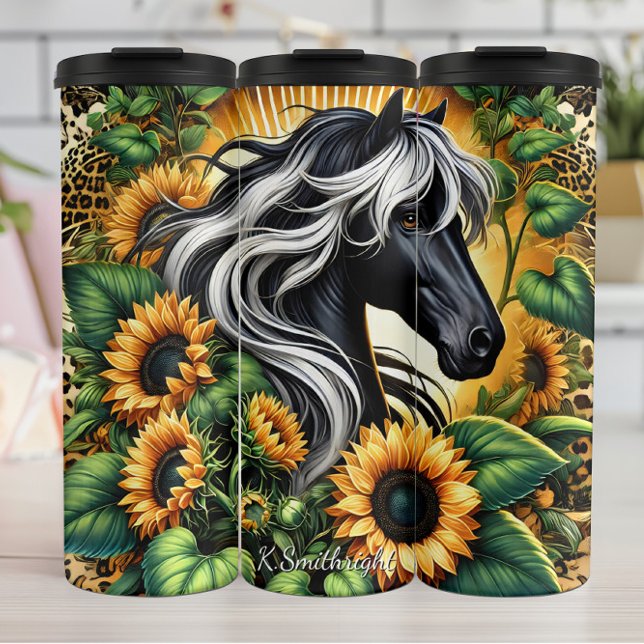 Termo Black Horse Sunflower Leopard Grace (Subido por el creador)