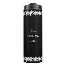 Black I love Personalizado City Snowflake Pattern