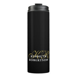 Termo Black Monogram Gold White Minimalist Elegant Men
