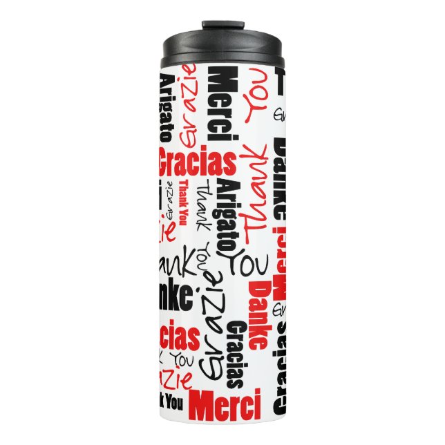 Termo Black Red Gracias Typography Cloud (Anverso)