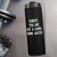 Black Simple Funny Cita Agua para beber con un nom