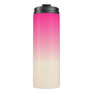 Termo Blanco Antiguo y Patrón Ombre Rosa Cielo Invernal