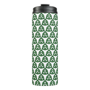 TERMO BLANCO CON PATRONES DE KNOT CELTIC IRLANDESES VERD