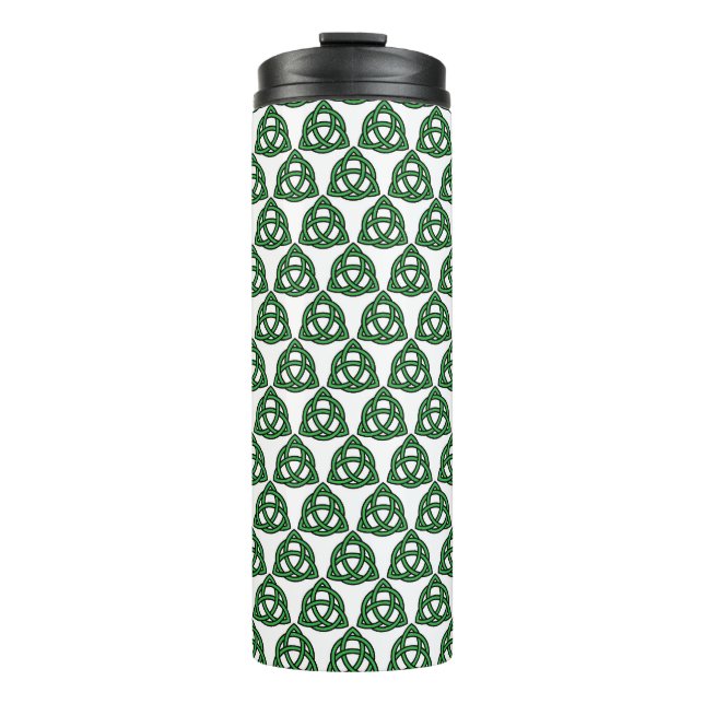 TERMO BLANCO CON PATRONES DE KNOT CELTIC IRLANDESES VERD (Anverso)