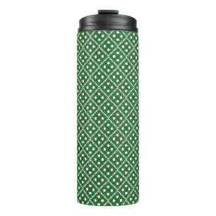 TERMO BLANCO CON PATRONES DE KNOT CELTIC IRLANDESES VERD