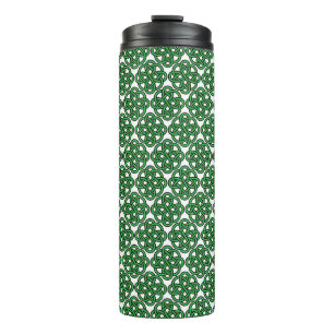TERMO BLANCO CON PATRONES DE KNOT CELTIC IRLANDESES VERD