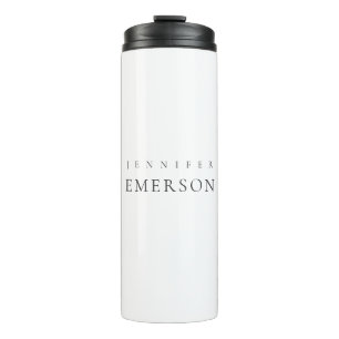 Termo Blanco negro minimalista moderno plano 