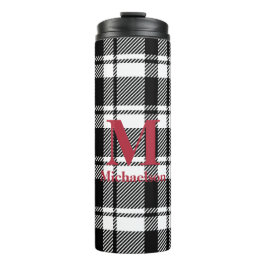 Termo Blanco y negro con nombre de monograma