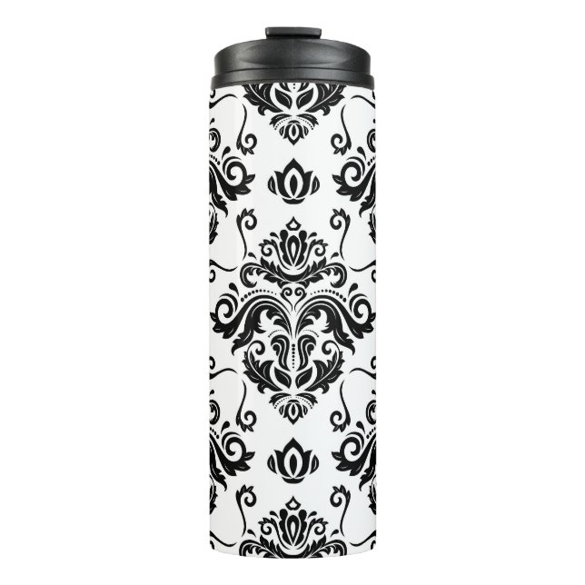 Termo Blanco y negro oriental: Textura clásica (Anverso)