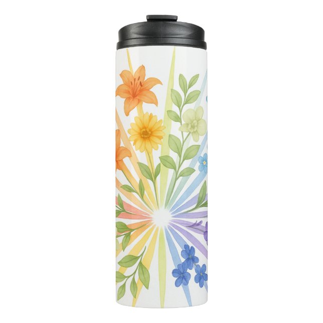 Termo Blooming Radiance – Water Bottle with Rainbow Flow (Anverso)