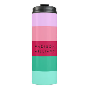 Termo Bloque de color Raya Horizontal Viva Magenta Prima