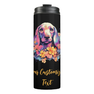 Termo Blossom Hues alrededor del encanto de Dachshund