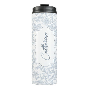 Termo Blu Toile Floral con Personalización de Letra