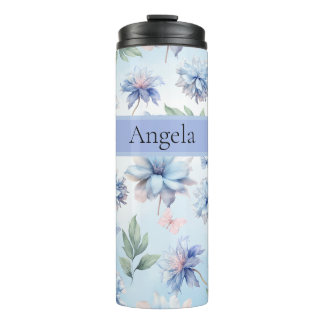 Termo Blue Flowers and Pink Butterflies