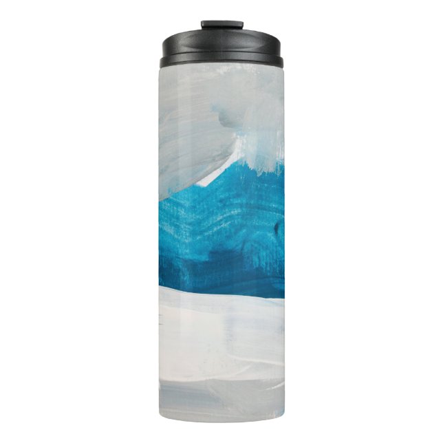 Termo Blue, Grey and White Abstract Art Painting backgro (Anverso)