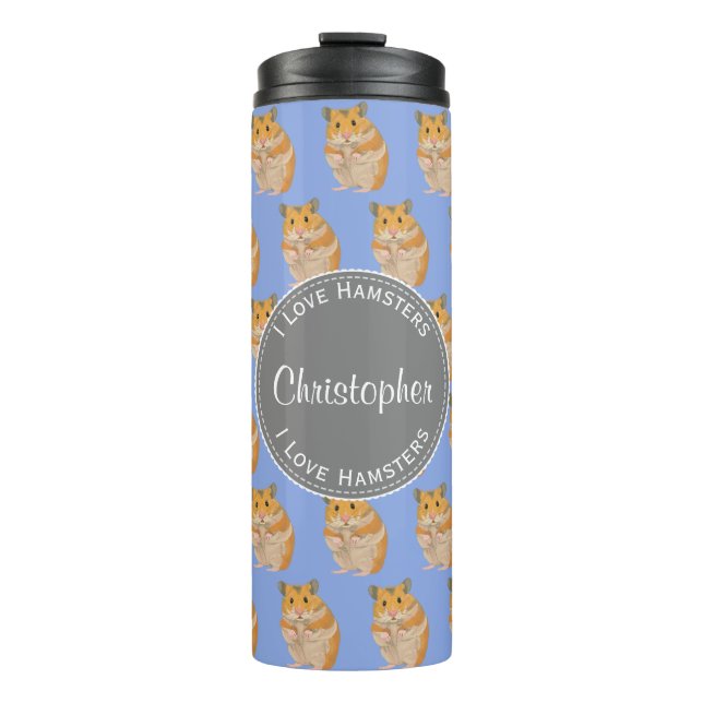 Termo Blue I love Hamsters Hamster Hamster Pattern (Anverso)