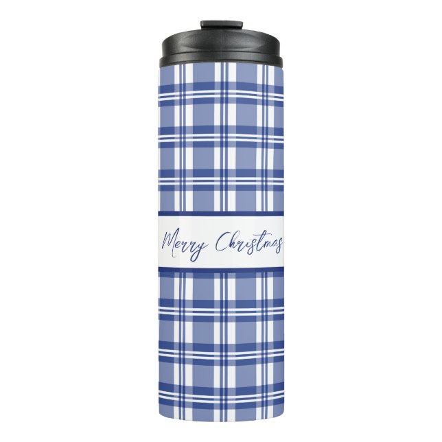 Termo Blue Plaid Feliz Navidad (Anverso)
