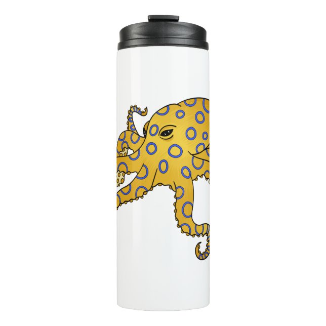 Termo Blue-ringed octopus cartoon illustration (Anverso)
