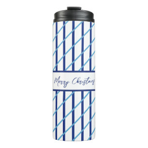 Termo Blue Stried Merry Christmas
