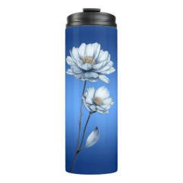 Termo Blue Watercolor Flowers Thermal Tumbler