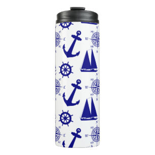 Termo Blue White Nautical Coastal Boating