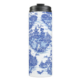 Termo Blue Willow Animal Rabbit Deer Fox Bird Toile