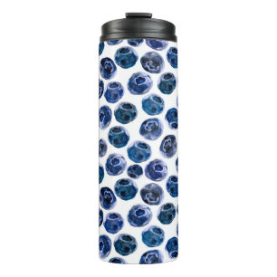 Termo Blueberries: acuarela ilustrada.