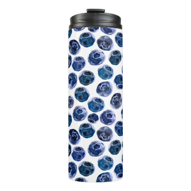 Termo Blueberries: acuarela ilustrada. (Anverso)