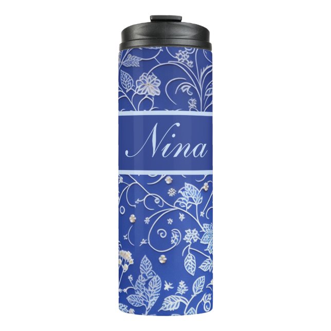 Termo Blumenmuster blau, hellblau (Anverso)