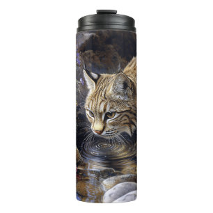 Termo Bobcat con flores silvestres Arte escénico